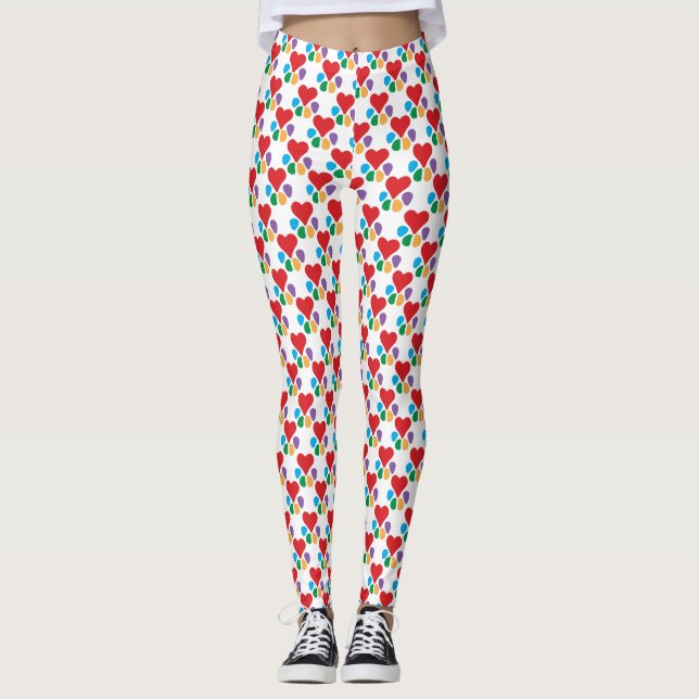 Herzpflaster Muster Dog Walker Animal Lover Wow! Leggings (Vorderseite)