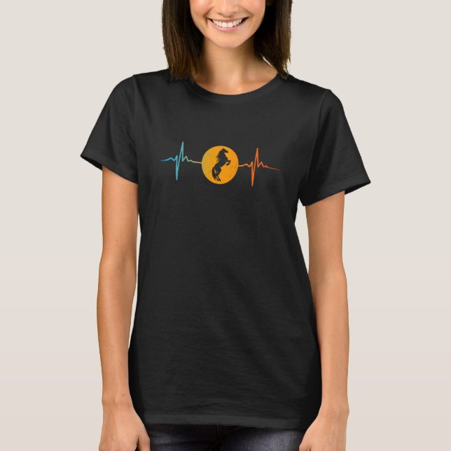 Herzpuls Pferd Wildtier T-Shirt (Vorderseite)