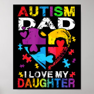 Herzpuzzle Autismus Vater I Liebe meine Tochter Au Poster