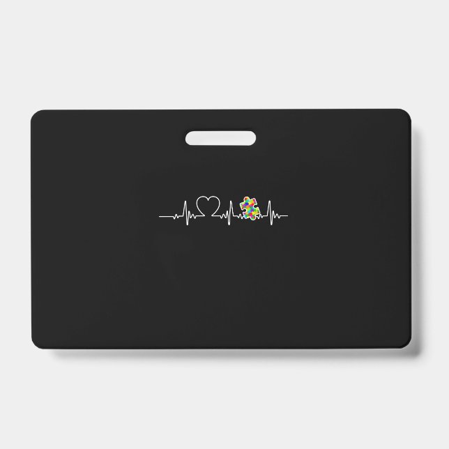 Herzpuzzle Herzschlag Coole Autismus Bewusstsein Ausweis (Vorderseite)