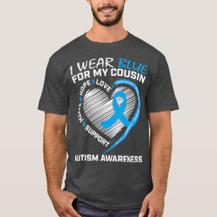 Herzpuzzle Ich trage Blau für meinen Cousin Autism T-Shirt