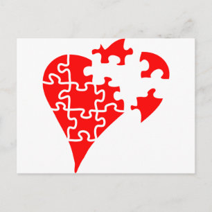 Herzpuzzle Postkarte