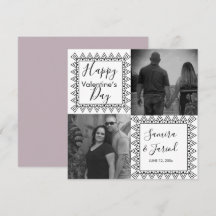 Herzrahmen Schwarz-weißes Foto Valentinstag Karte