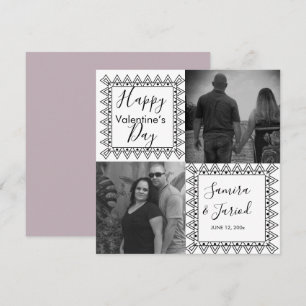 Herzrahmen Schwarz-weißes Foto Valentinstag Karte