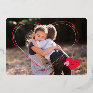 Herzrahmen Valentinstag Fotokarte Folien Feiertagskarte