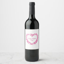 Herzrahmen Valentinstag Weinlabel