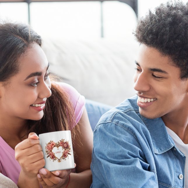 Herzrahmen von Blume Valentinstag Kaffee Tasse (Von Creator hochgeladen)