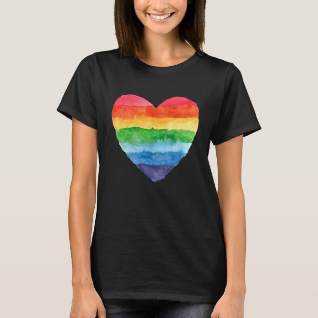 Herzrasen Wasserfarbe Niedlich T-Shirt (Vorderseite)