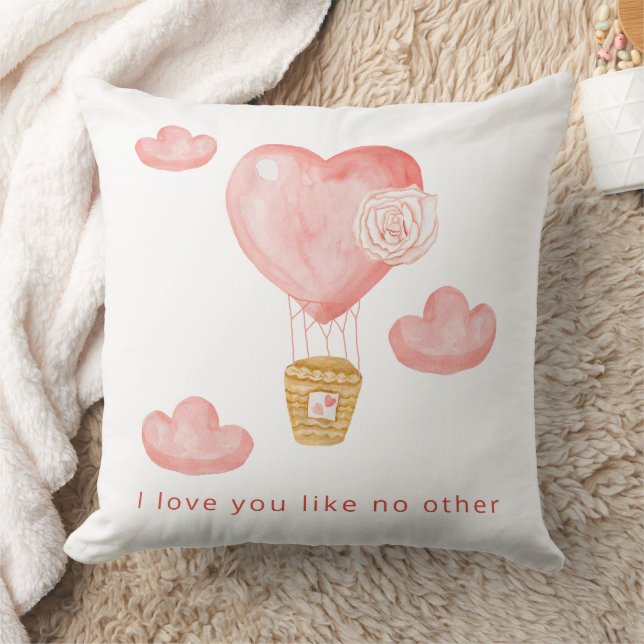 Herzrhythmus Ballon Valentine Personalisiertes Fot Kissen (Decke)