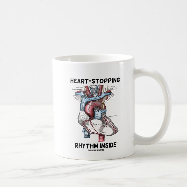 Herzrhythmus im Inneren (anatomisches Herz) Kaffeetasse (Rechts)