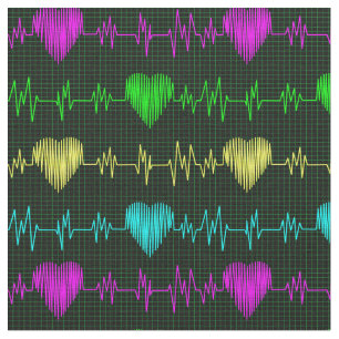 Herzrhythmus irisierendes EKG. Ärztin Stoff