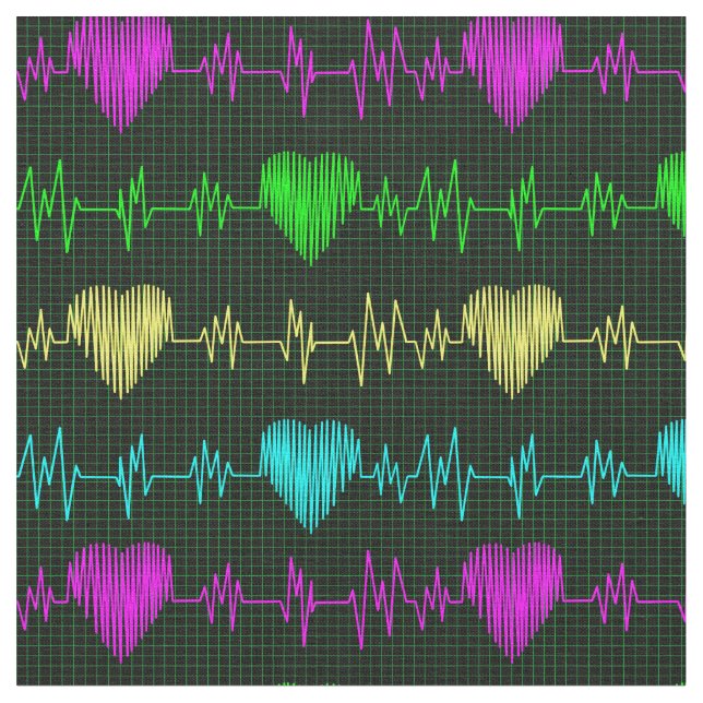 Herzrhythmus irisierendes EKG. Ärztin Stoff (Nahaufnahme)