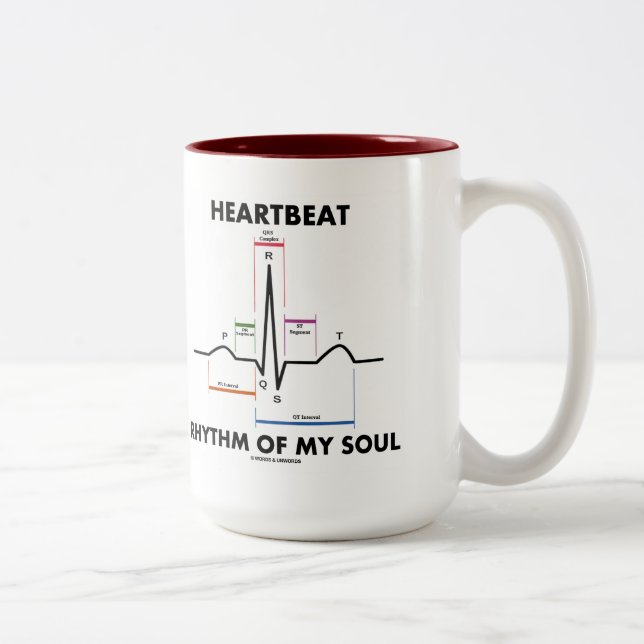 Herzrhythmus meines Souls (EKG/EKG) Zweifarbige Tasse (Rechts)