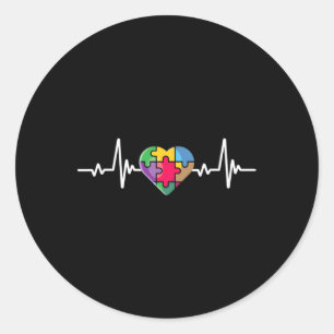 Herzrhythmusstörung Autistische Autismus Bewusstse Runder Aufkleber