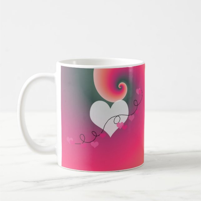 Herzsaiten Romantisches Design Tasse (Links)