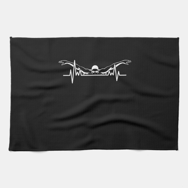 Herzschläfer Schwimmerteam Schwimmerinnen Girls Geschirrtuch (Horizontal)