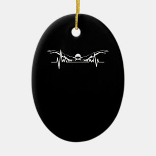 Herzschläfer Schwimmerteam Schwimmerinnen Girls Keramik Ornament