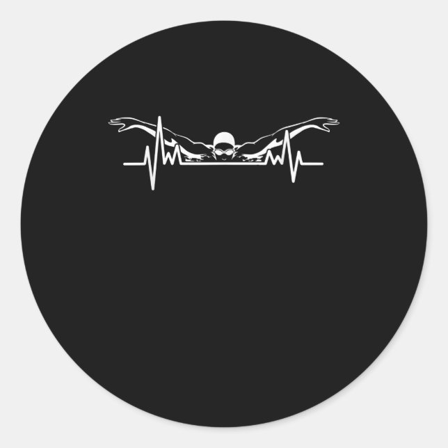 Herzschläfer Schwimmerteam Schwimmerinnen Girls Runder Aufkleber (Vorderseite)