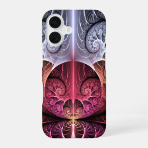 Herzschlag, abstrakte surreal fantastische fraktal iPhone 16 hülle