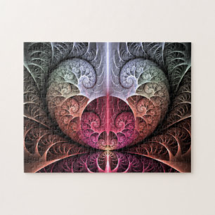Herzschlag, abstrakte surreal-fantastische Fraktal Puzzle