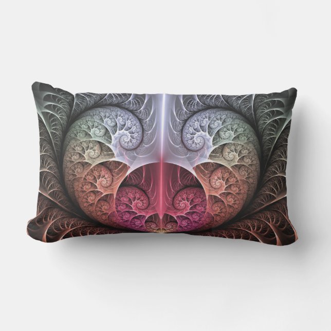 Herzschlag, Abstrakte surreale Fantasie Fraktal Ku Kissen Für Draußen (Vorderseite)