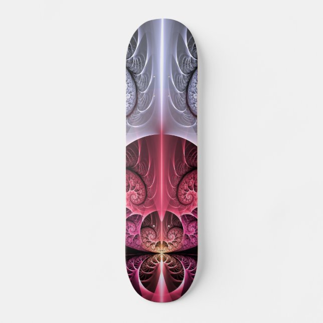 Herzschlag, Abstrakte surreale Fantasie Fraktal Ku Skateboard (Vorderseite)