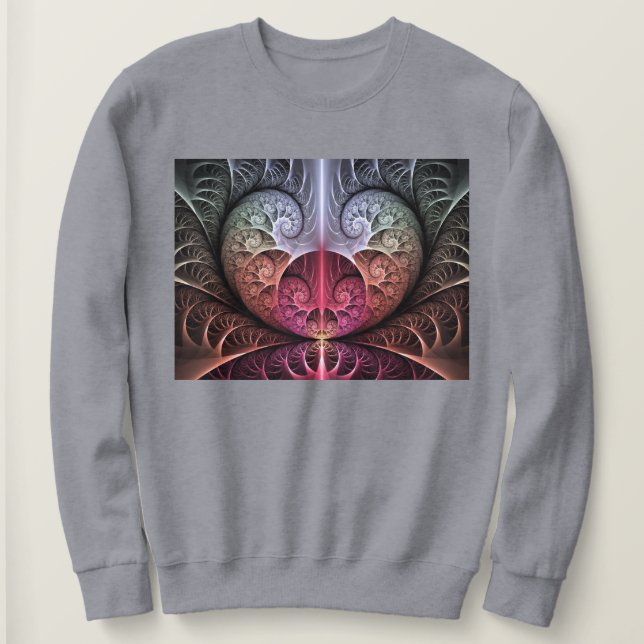 Herzschlag, Abstrakte surreale Fantasie Fraktal Ku Sweatshirt (Design vorne)