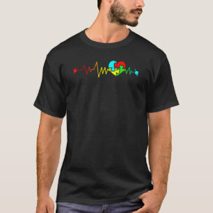 Herzschlag Autistisches Herz Liebe Puzzleteile Aut T-Shirt