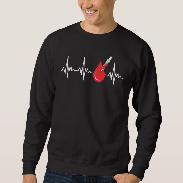 Herzschlag Blut Venipunktur Phlebotomist Phleboto Sweatshirt (Vorderseite)
