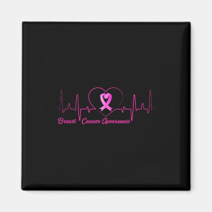 Herzschlag Brustkrebs Bewusstsein Pink Ribbon Magnet