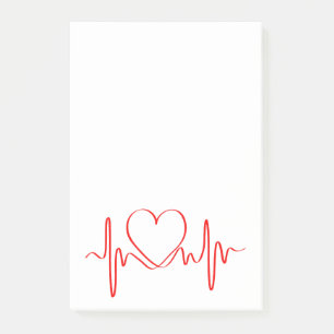 Herzschlag der Liebe EKG Wave Post-it Klebezettel