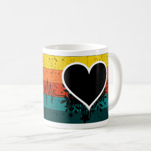 Herzschlag der Liebe - Minimalistische Schwarze Li Kaffeetasse