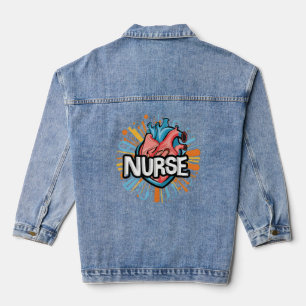 Herzschlag einer Krankenschwester Jeansjacke