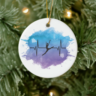 Herzschlag eines Dancer Watercolor Keramik Ornament