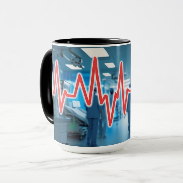 Herzschlag eines Krankenhauses Tasse (Vorderseite Links)