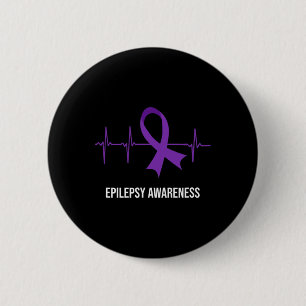 Herzschlag-EKG-Design Epilepsie-Bewusstsein  Button