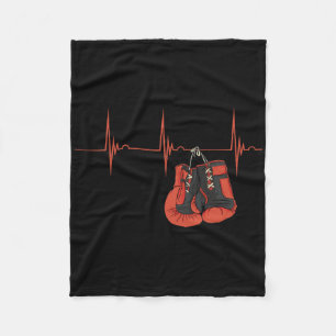 Herzschlag Ekg Puls Boxhandschuhe Kickboxen Mma B Fleecedecke