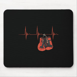 Herzschlag Ekg Puls Boxhandschuhe Kickboxen Mma B Mousepad
