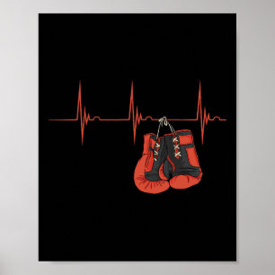 Herzschlag Ekg Puls Boxhandschuhe Kickboxen Mma B Poster