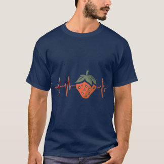 Herzschlag Erdbeere im Comic- und Cartoon-Stil Fr T-Shirt