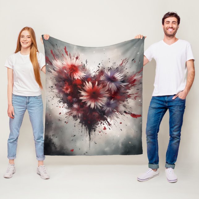 Herzschlag Fleecedecke (Beispiel)