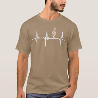 Herzschlag für Clef Musicattoo-Retro T-Shirt