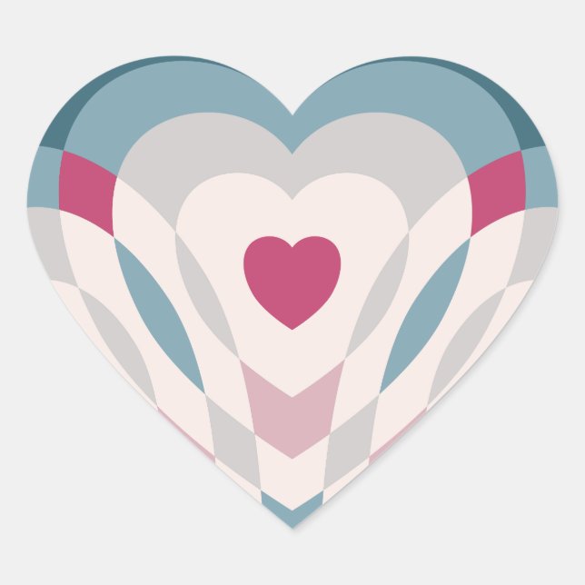 Herzschlag Herz-Aufkleber (Vorderseite)