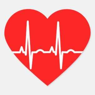 Herzschlag Herz-Aufkleber