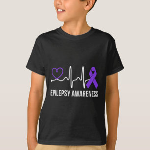 Herzschlag Herzepilepsie Awareness Epileptic Purpt T-Shirt