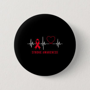Herzschlag-Herzinfarkt-Bewusstseinsmonat Rotes Ban Button