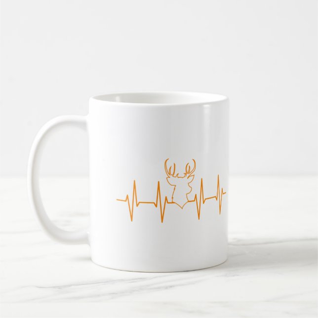 Herzschlag Hirsch Lustiger Hirschjagd Für Jäger Kaffeetasse (Links)