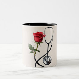 Herzschlag im Cup: Stethoskop-Tasse Zweifarbige Tasse