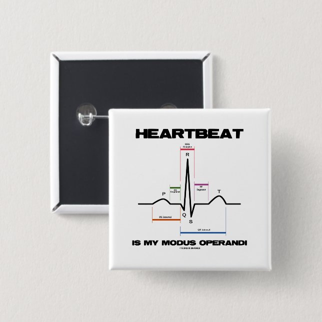 Herzschlag ist mein Modus Operandi Sinusrhythmus Button (Vorne & Hinten)