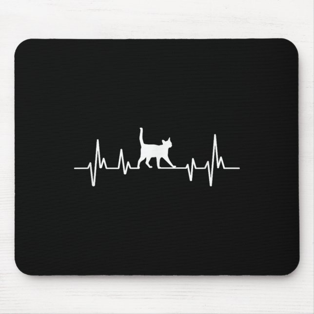 Herzschlag-Katze  Mousepad (Vorne)